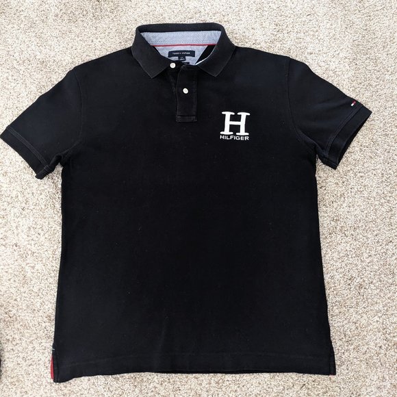 Tommy Hilfiger Men's Custom Fit Polo - Color Black - Size L - Picture 2 of 3